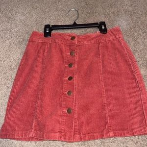 Orange/ Red Corduroy Skirt